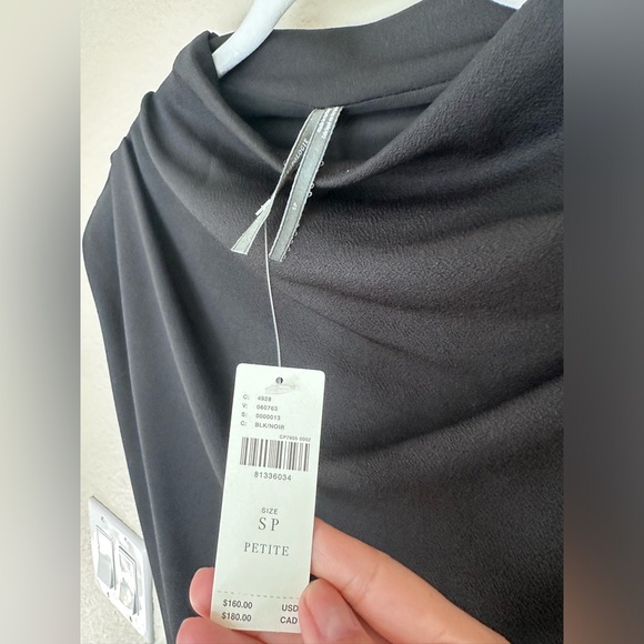 NWT, the Maya Ruched Cowl-neck dress - black, Small petite, Anthropologie - Picture 10 of 14